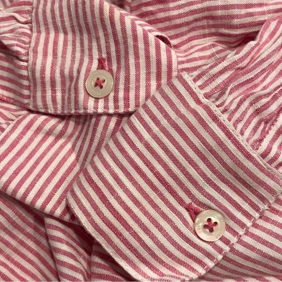 Vineyard Vines Pink & White Easy Striped Savannah Popover Top Size XS - Picture 5 of 13